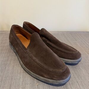 Peter Millar Dark Brown Suede Slip-On Loafers